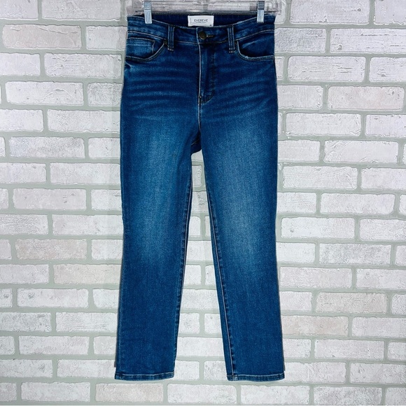 Evereve The Ever Straight High Rise Composed Wash Jeans Size 26 - Picture 4 of 11